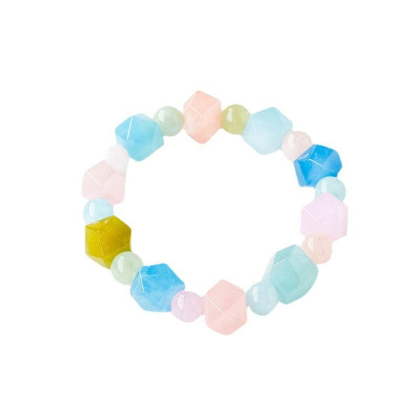 Morganite Heart Hologram – Sacred Octagon Crystal Bracelet for Love Frequency | DaoZeno