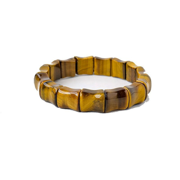 Tiger's Eye Bamboo Strap Bracelet for Grounded Abundance & Bio-Shielding | DaoZeno