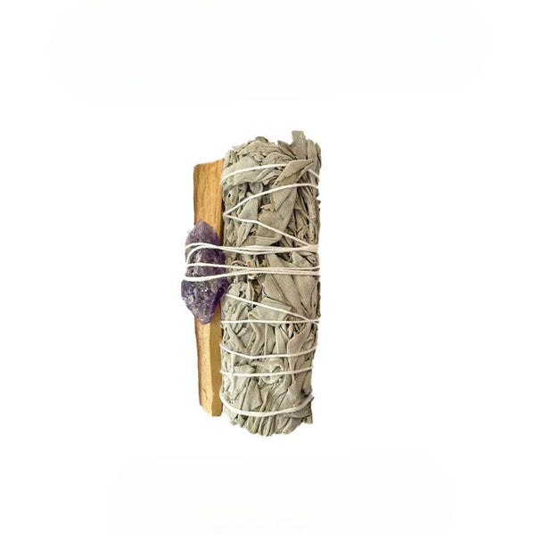 White Sage Smudge Sticks Mixed Palo Santo, Crystals | DaoZeno