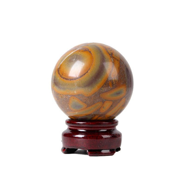 Feng Shui Crystal Sphere – 2-Inch Raw Gemstone Energy Desk Ornament | DaoZeno