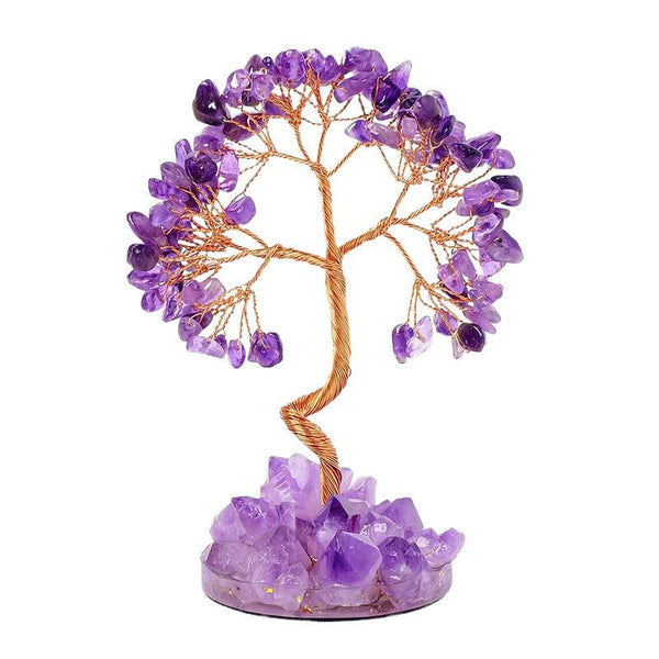 Daoist Zen Amethyst Crystal Bonsai Tree with Resin Base | DaoZeno