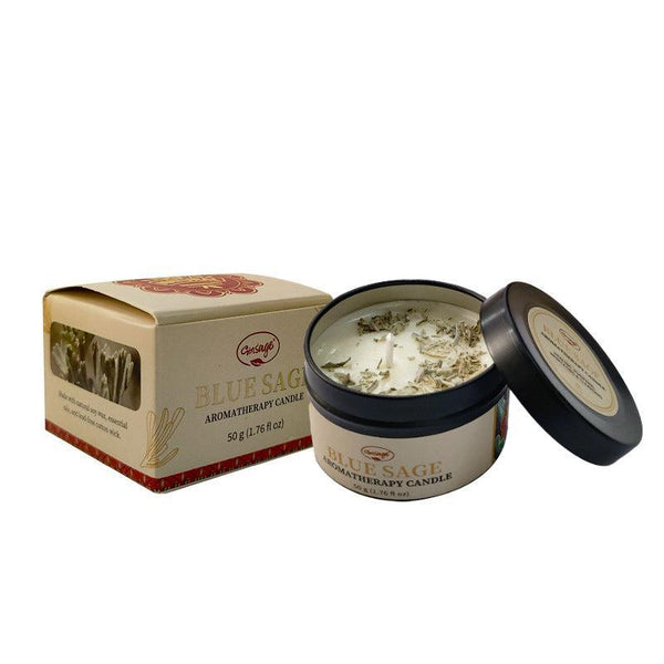 Blue Sage Aromatherapy Scented Candle For Meditation & Cleansing | DaoZeno