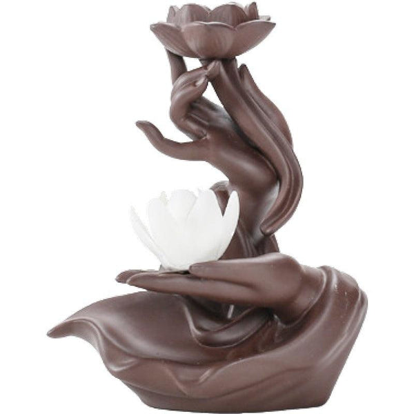 Buddha Hand Lotus Zen Garden Reversing Incense Burner Holder Home Ornament | DaoZeno