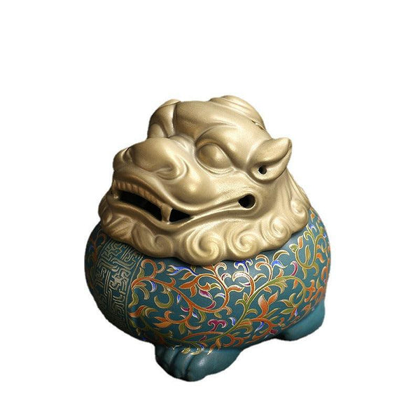 Mythical Animal in Enamel Incense Burner Holder Home Ornament | DaoZeno