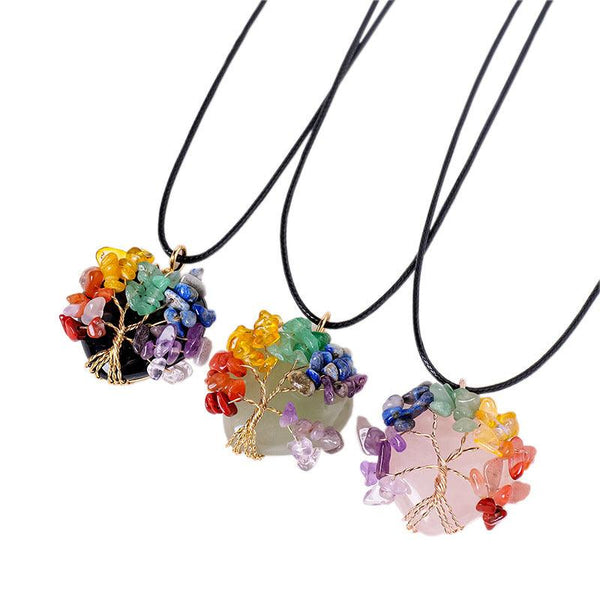 7-Chakra Life Tree Rainbow Crystal Pendant for Soul Alignment & Quantum Flow | DaoZeno