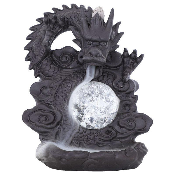 Dragon Playing With Pearls Backflow Incense Burner Holder Home Ornament | DaoZeno