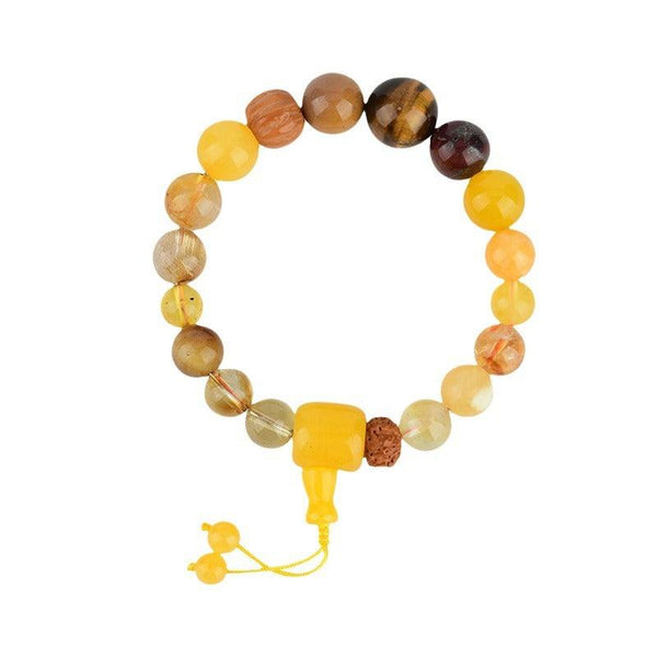 Earth Element Stability Yellow Crystal Bracelet for Wealth & Strength | DaoZeno