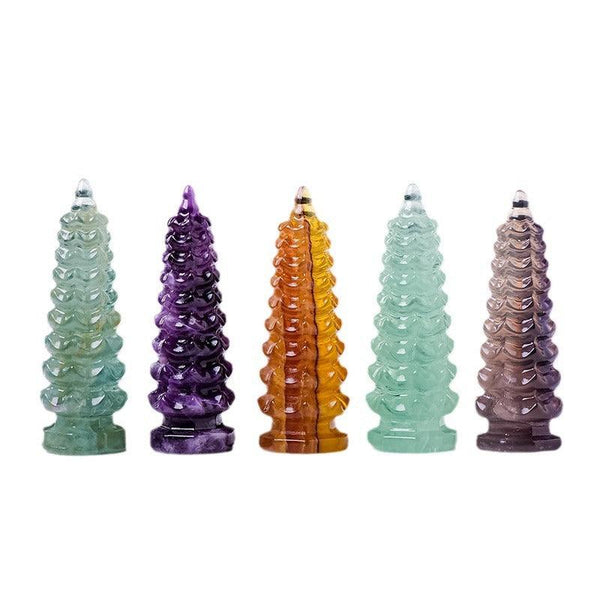 Academic Fluorite Tower – 9-Tier Feng Shui Crystal for Career Success | DaoZeno