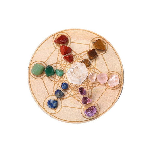 Sacred Geometry Crystal Grid – 7 Gemstone Energy Charged Set | DaoZeno