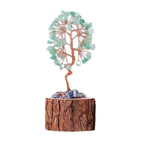 Gemstone Crystal Bonsai Tree with Rooted Stump Energy Base | DaoZeno