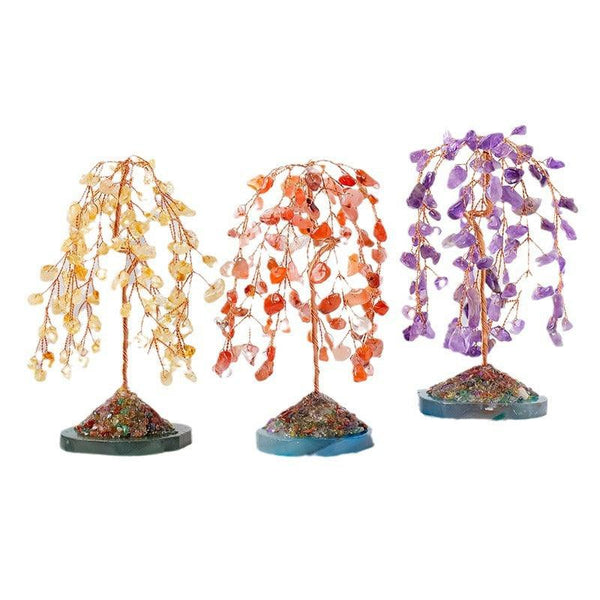 Willow Shape Gemstone Feng Shui Tree for Wealth Energy | DaoZeno