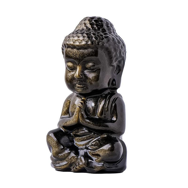 Obsidian Baby Buddha Guardian for Home Protection & Energy Cleansing | DaoZeno