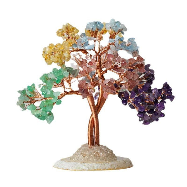 Rainbow Agate Wealth Tree – Natural Crystal Feng Shui Energy | DaoZeno