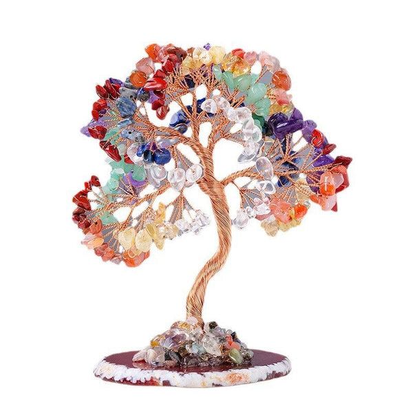 Rainbow Crystal Feng Shui Tree with Agate Altar | DaoZeno