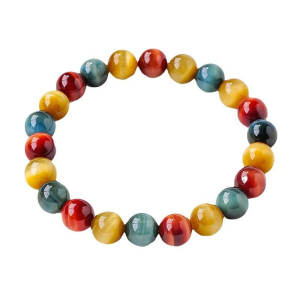 Rainbow Tiger's Eye Crystal Bracelet for Aura Armor & Quantum Insight | DaoZeno