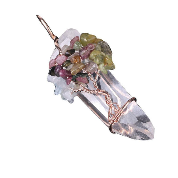 Life Tree Pendulum – Clear Quartz Charged for Energy Vortex | DaoZeno