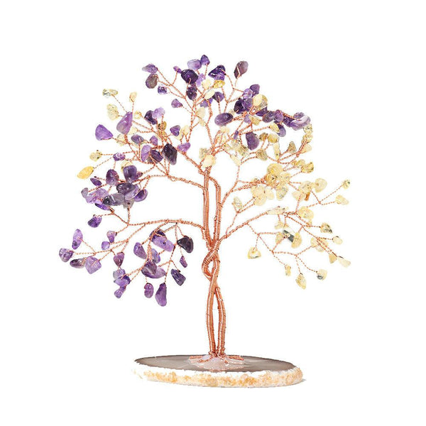 Twin Crystal Tree - Feng Shui Couples Gift with Agate & Quartz | DaoZeno