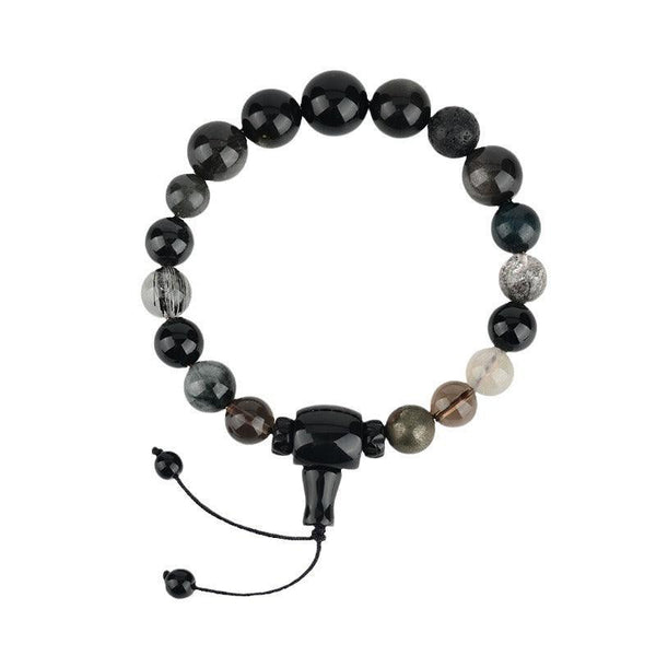 Water Element Energy Black Crystal Bracelet for Protection & Purification | DaoZeno