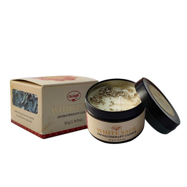 White Sage Aromatherapy Scented Candle For Meditation & Cleansing | DaoZeno
