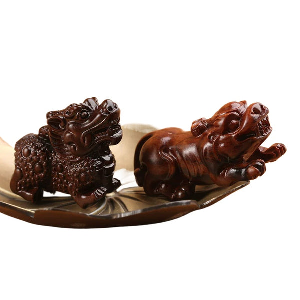 wood-carved-pixiu-and-qilin-ornaments-taoist-feng-shui-pendant-necklace-daozeno